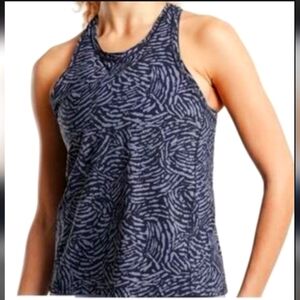 Athleta Blue/Blue Racer Back Sleeveless Athletic Tank Top Sz.XL Ptp 22"